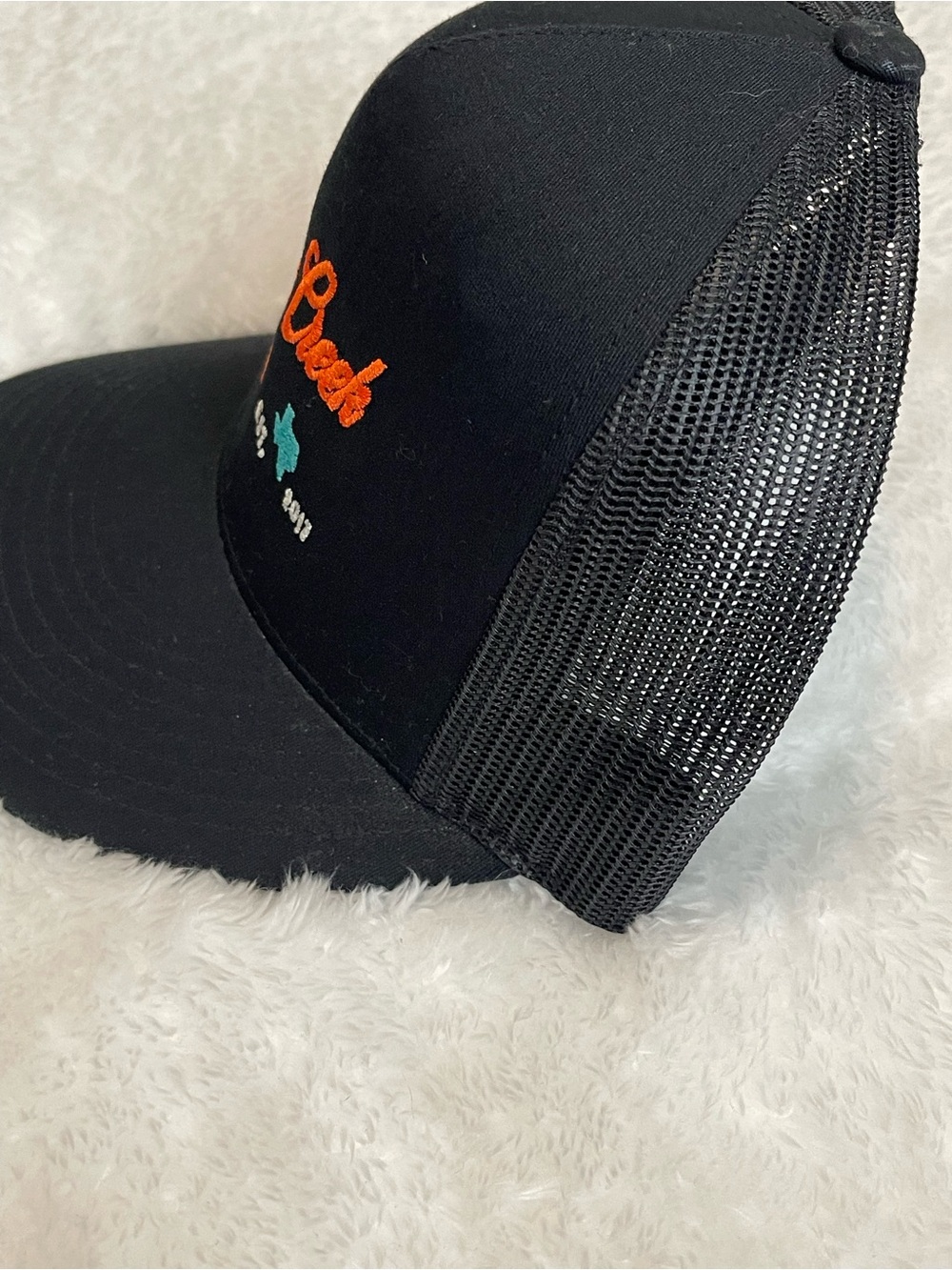 Brantley Creek Barbecue Texas Trucker Hat Black Orange The Classics Snapback - Picture 4 of 14